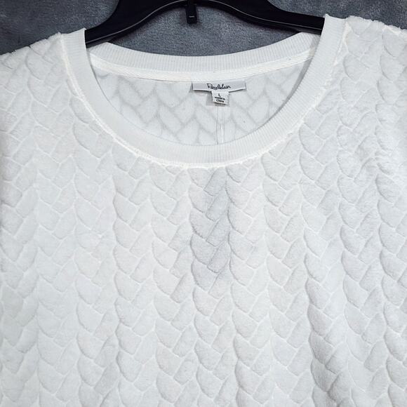 Roudelain Cable Knit Pajama Set Cloud Dancer Long Sleeve Jogger Style Large - Picture 3 of 8